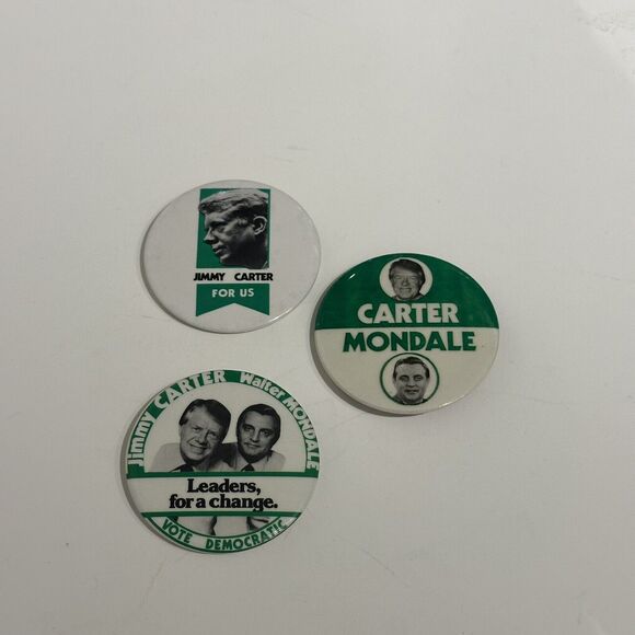 Lot Of 3 Presidential Election 1976 Jimmy Carter Buttons Political Memoribilia - Picture 2 of 4